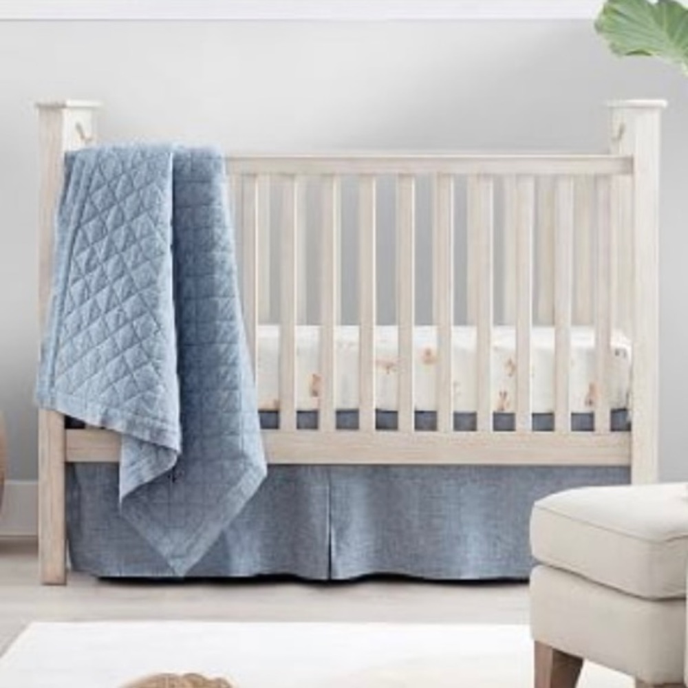 Pottery Barn Kids Belgian Flax Linen Crib Skirt